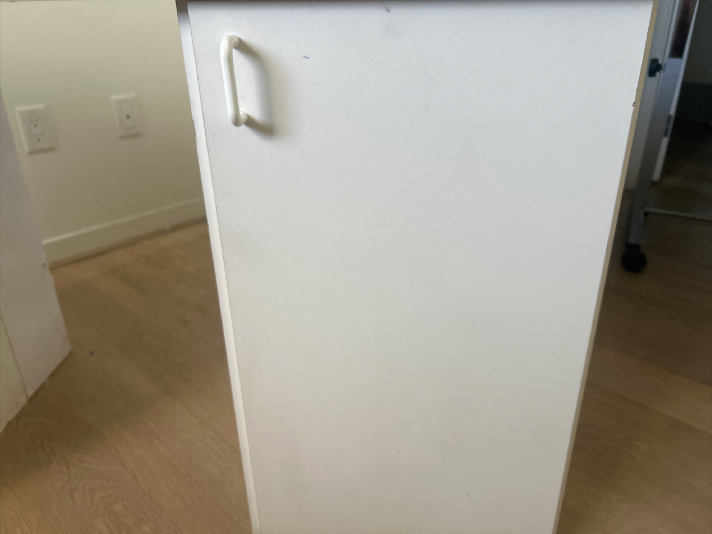 Used White Desk with Storage - photo 2