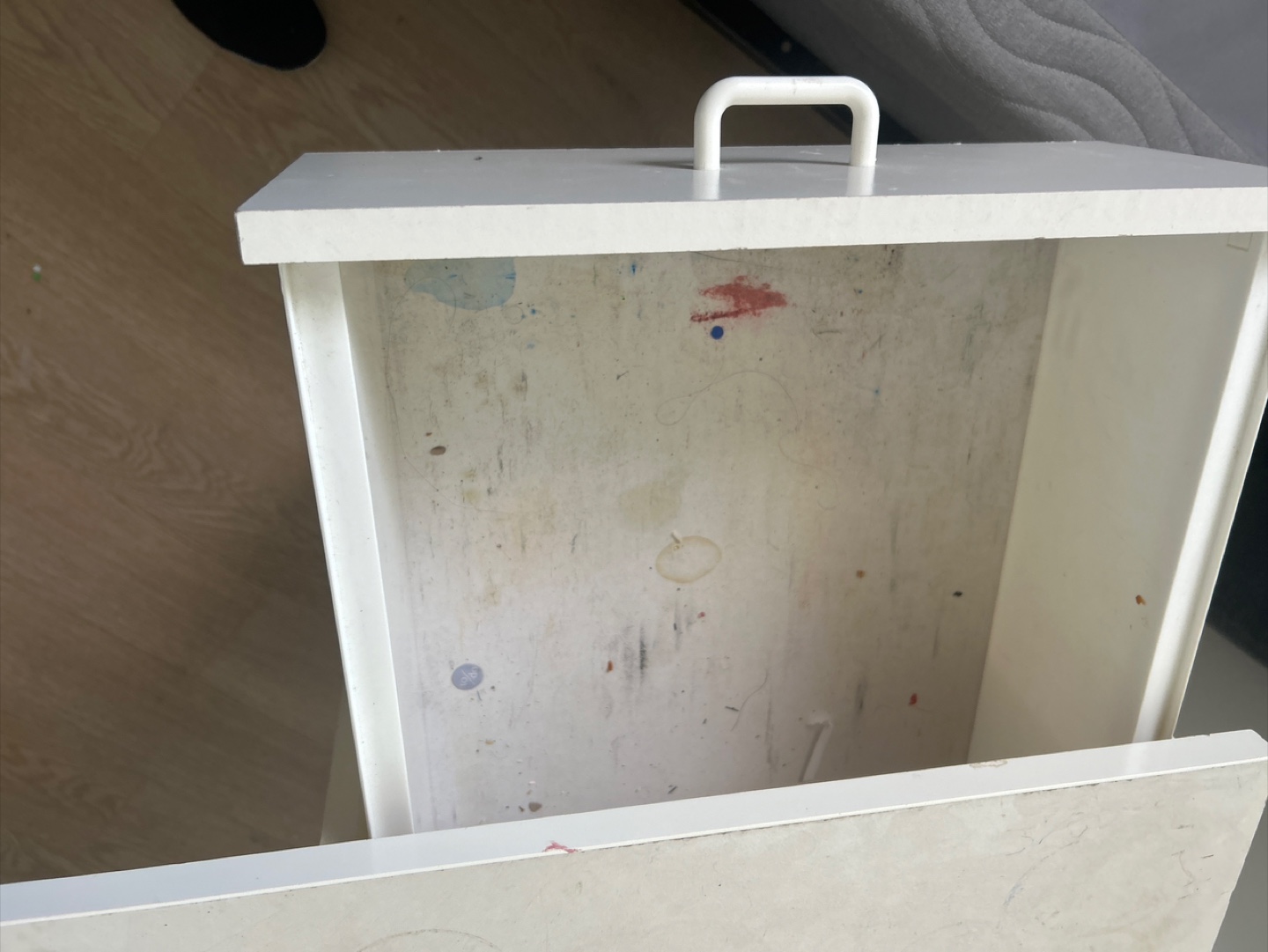 Used White Desk with Storage - photo 5
