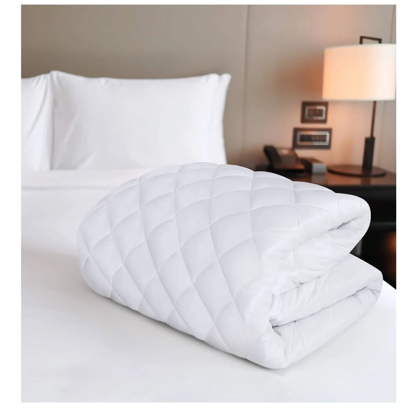 White Quilted Mattress Pad - Deep Pocket image indicator(3)