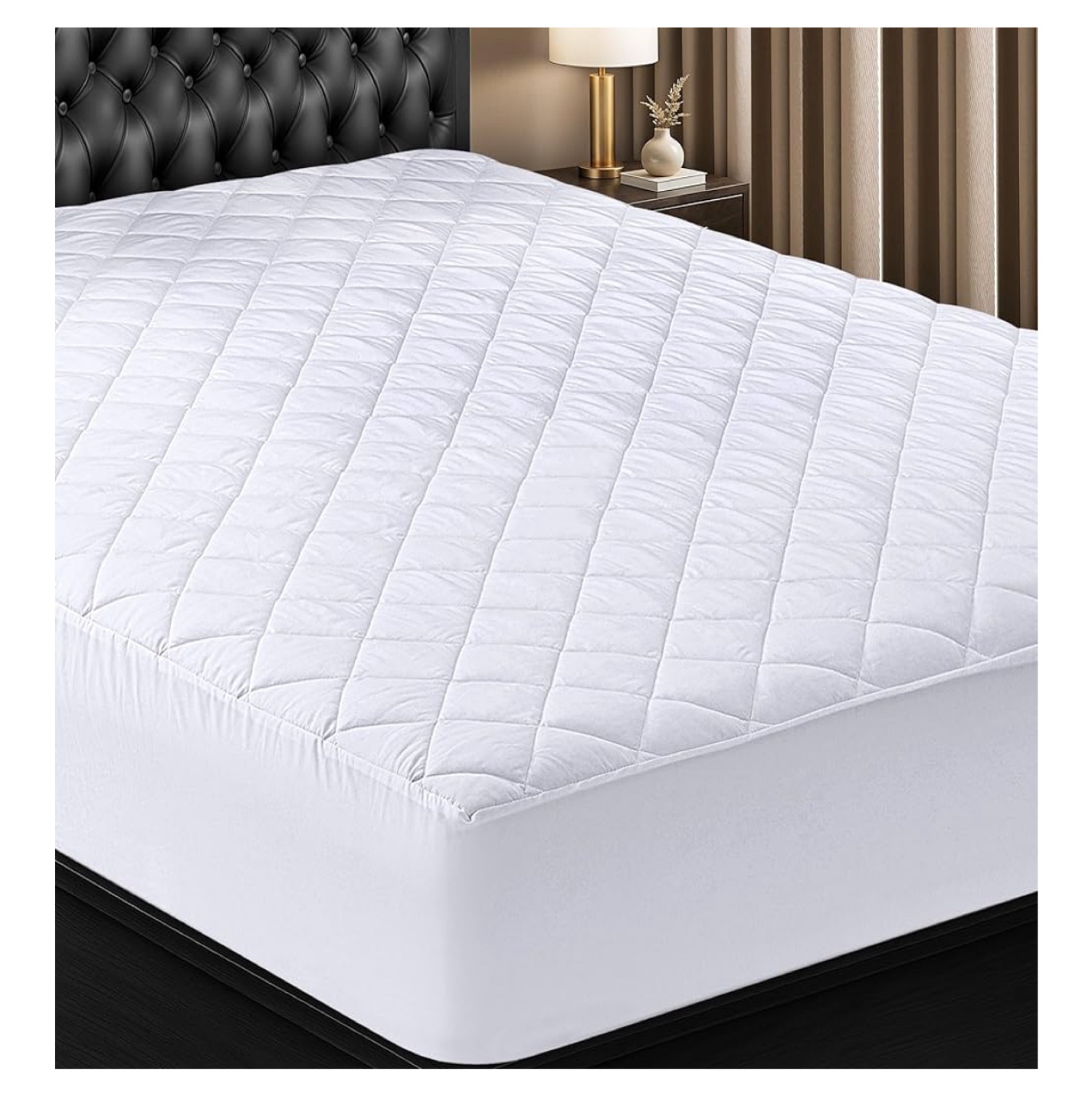 White Quilted Mattress Pad - Deep Pocket