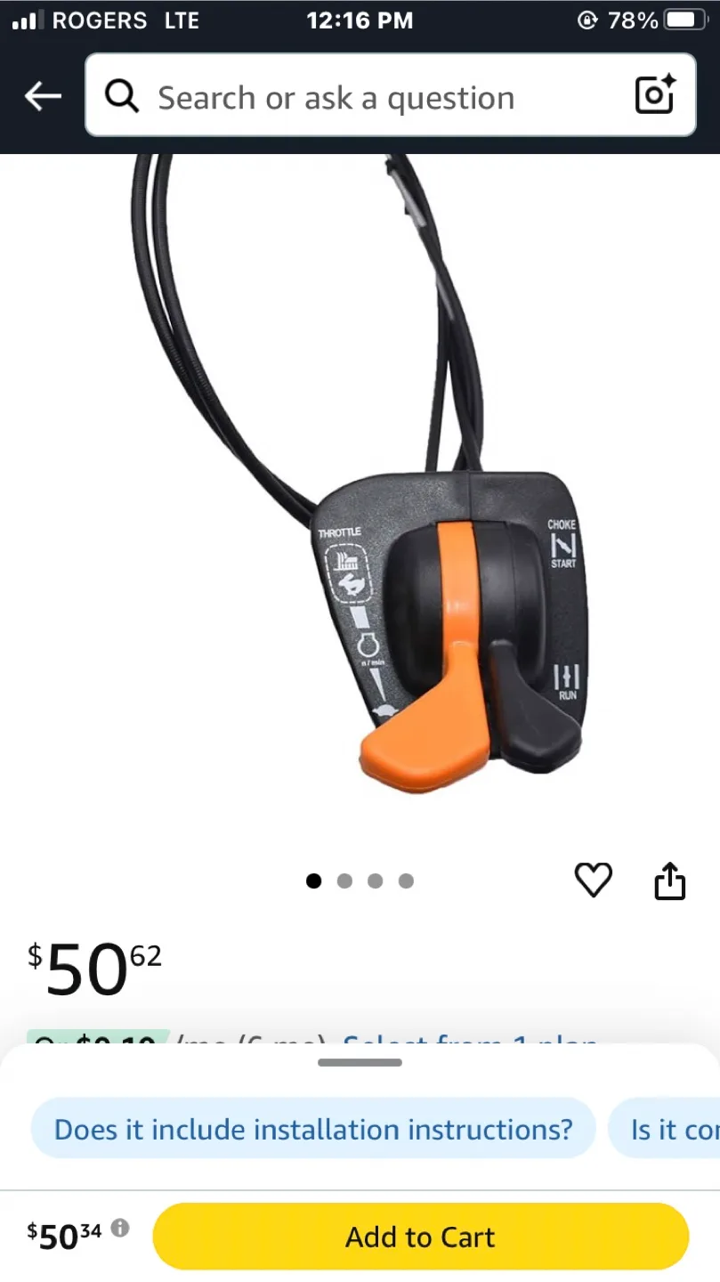Throttle Choke Control Lever thumbnail