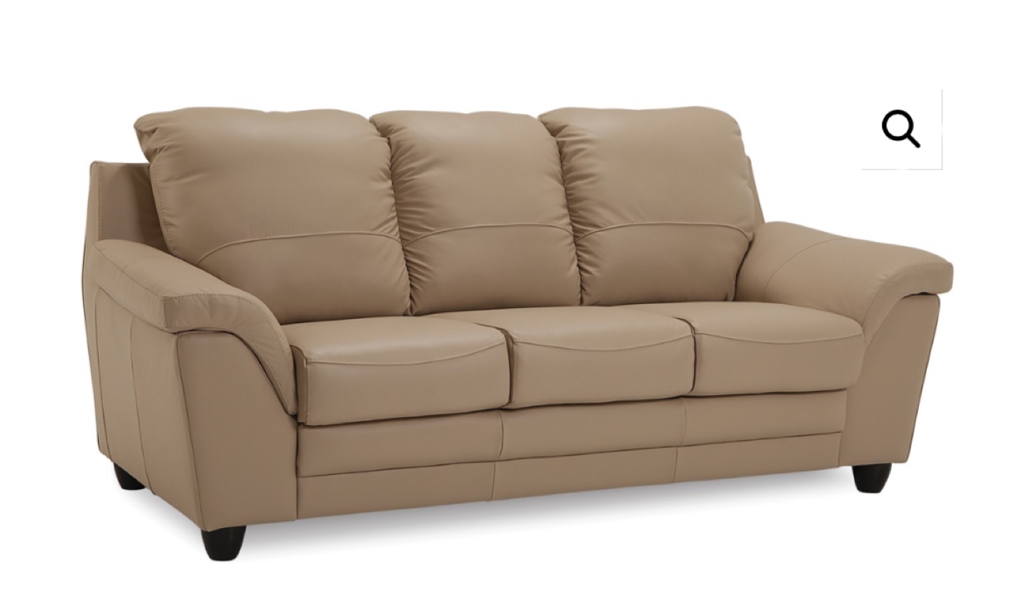 Beige Three-Seat Sofa