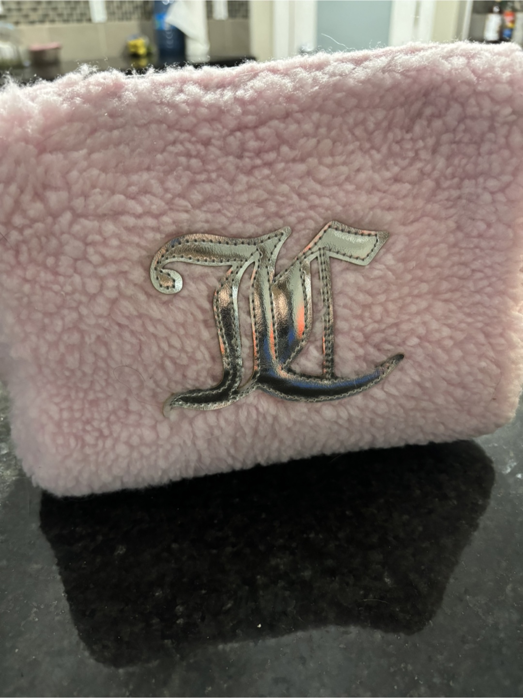 Juicy Couture Pink Sherpa Cosmetic Bag