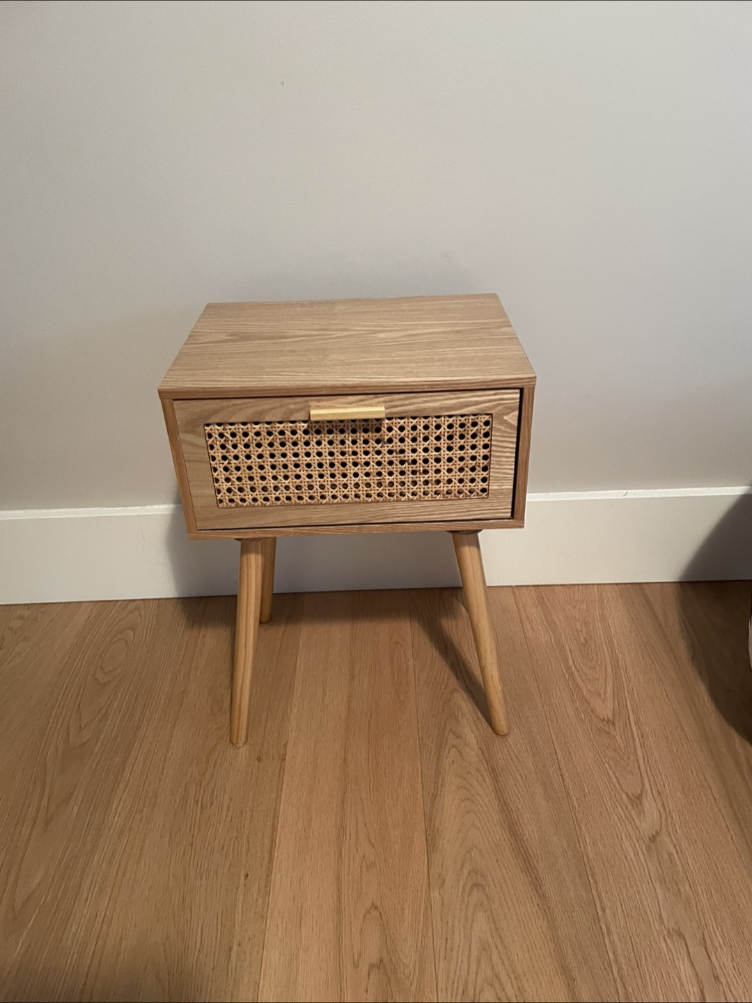 Mid-Century Modern Style Rattan Front Nightstand - photo 2