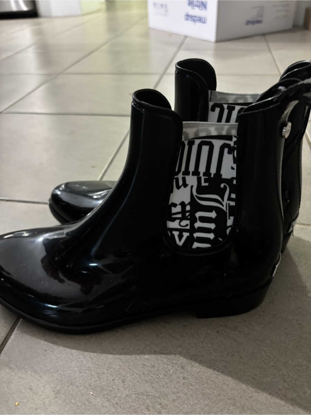 New Juicy Couture Black Rain Boots - Size 9