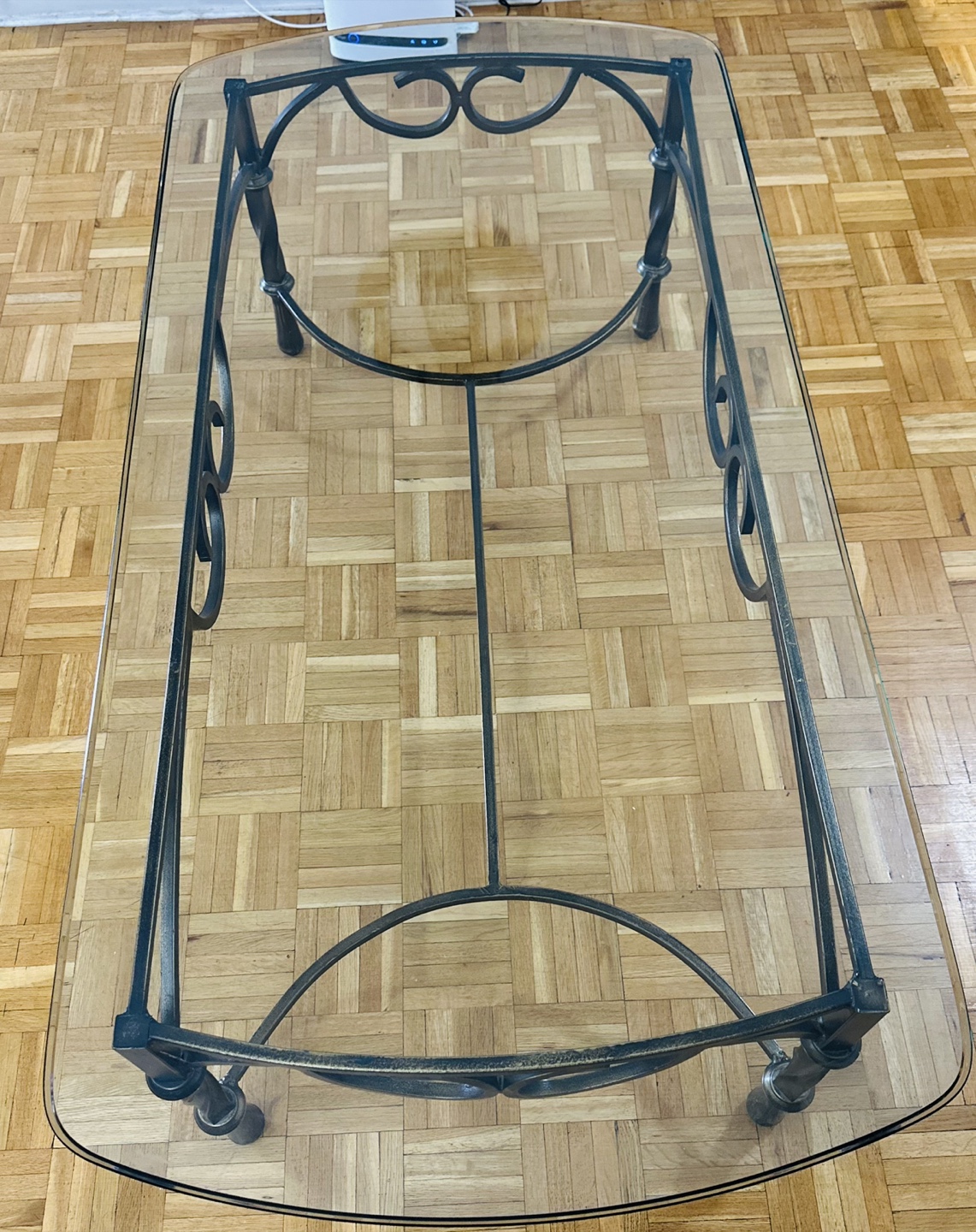 Glass Top Coffee Table with Metal Frame - photo 2