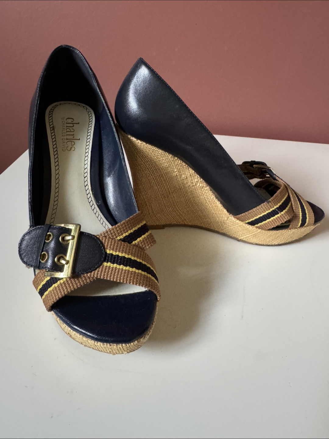 Charles by Charles David Blue Wedge Heels