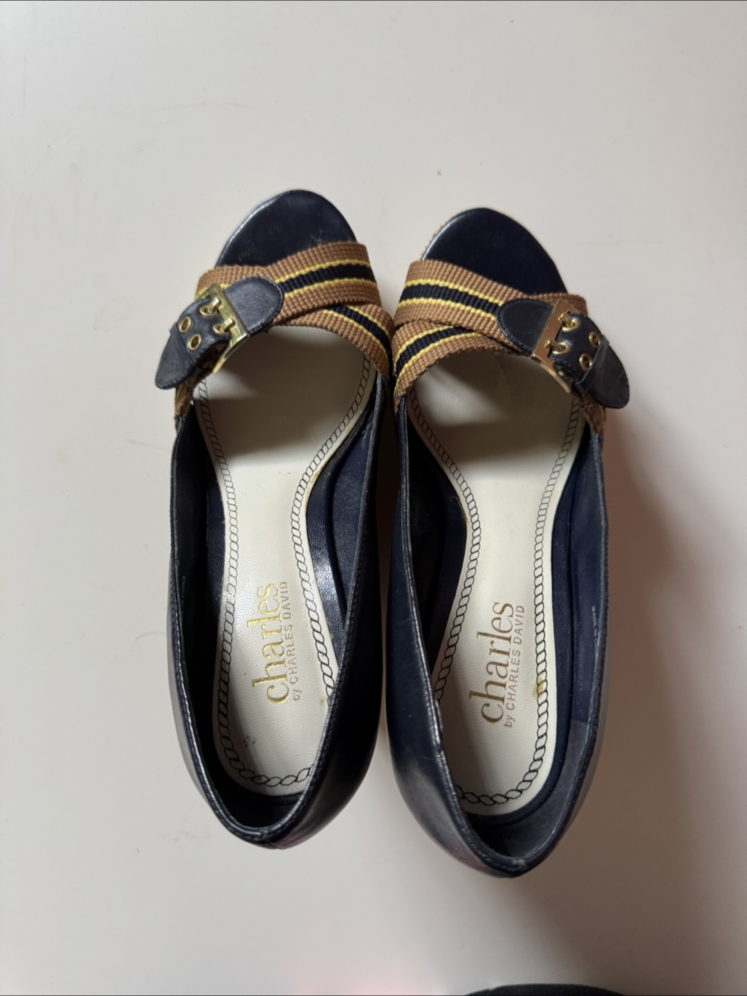 Charles by Charles David Blue Wedge Heels - photo 4