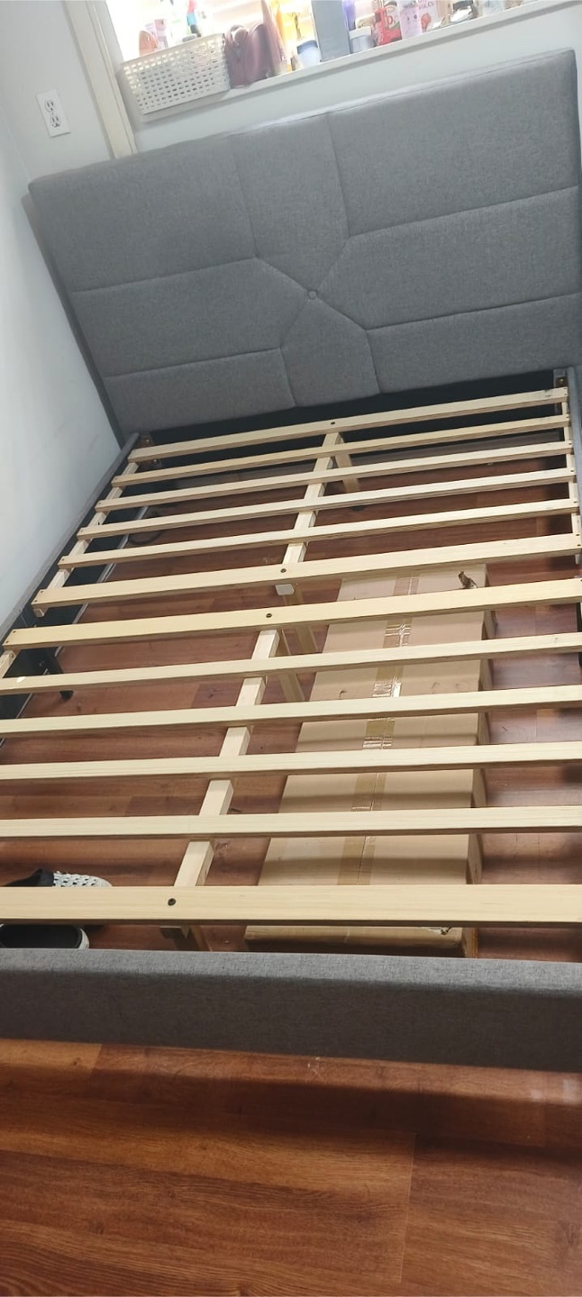 Grey Upholstered Bed Frame