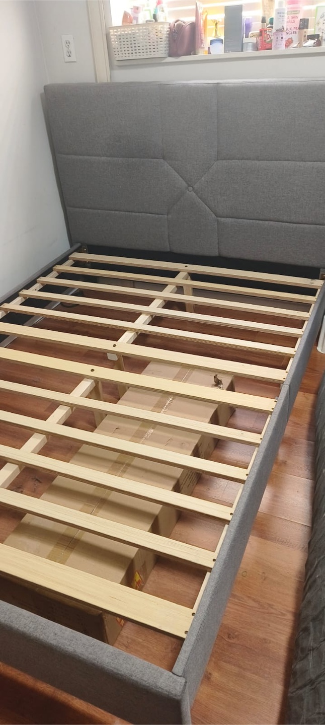 Grey Upholstered Bed Frame - photo 2