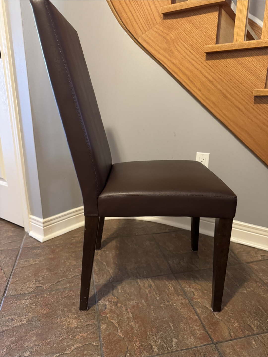 Brown Leather Chairs - Set of 2 - photo 3