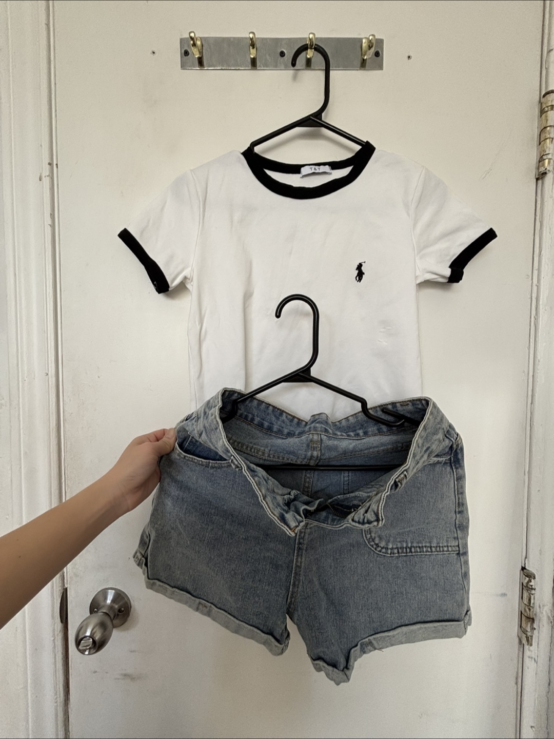 Vintage T-shirt & Denim Shorts