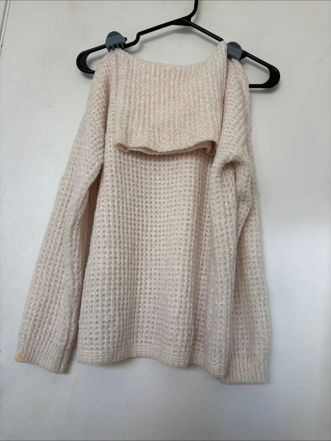 Off-the-Shoulder Knit Sweater - Beige thumbnail
