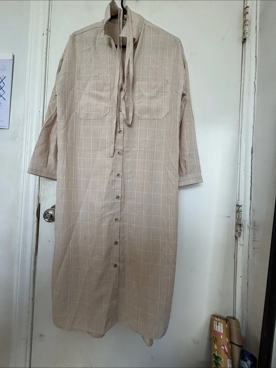 Japanese/ Korea Plaid Shirt Dress thumbnail