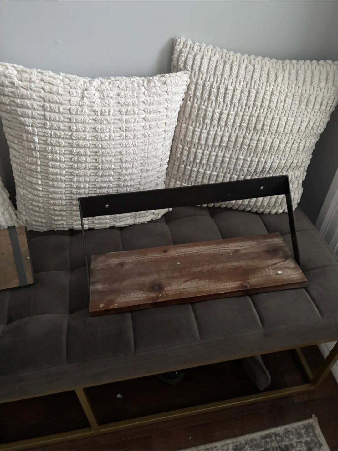 Rustic Wall Shelf - Wood & Metal thumbnail