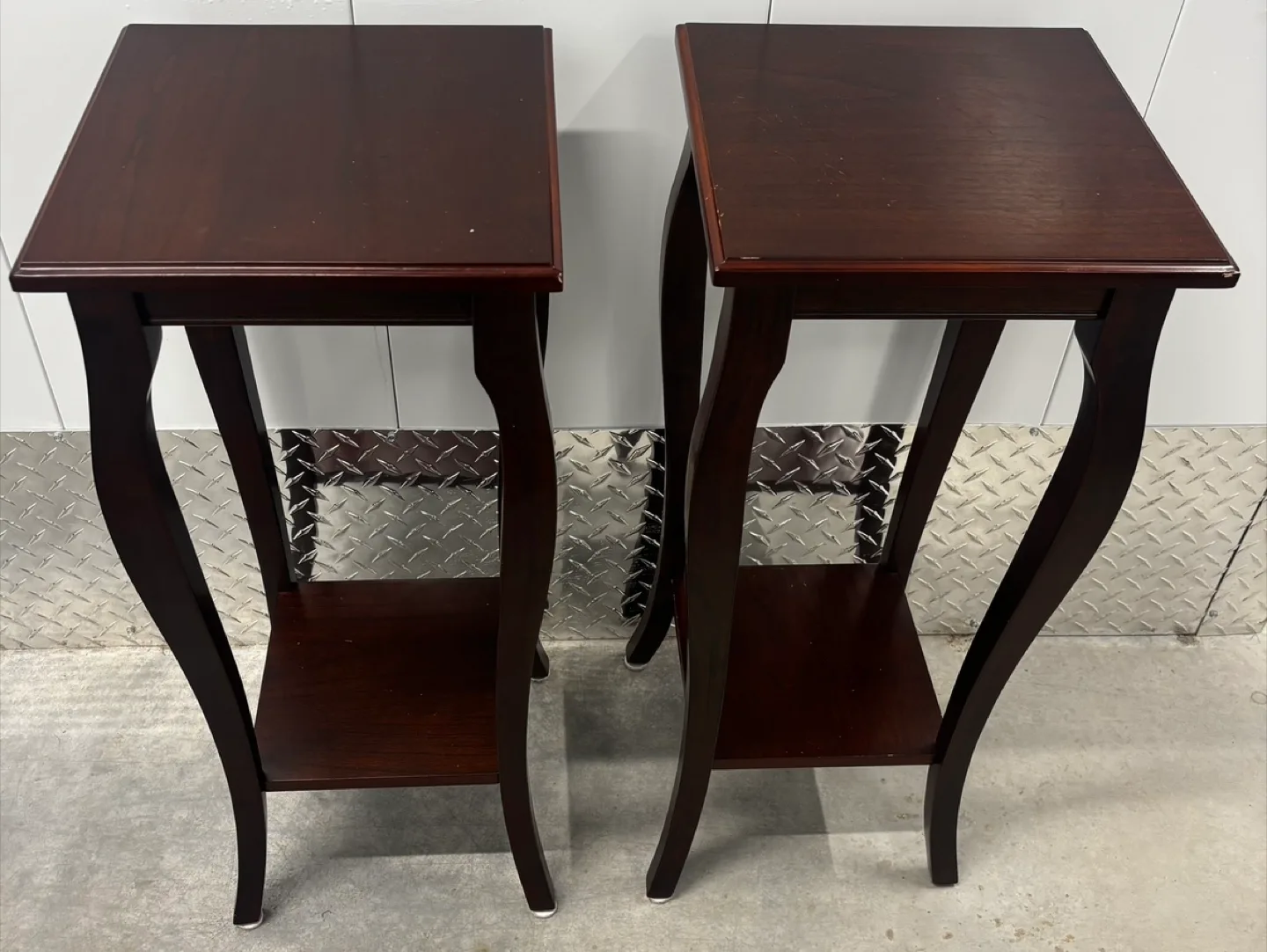 Pair of Dark Wood Plant Stands thumbnail