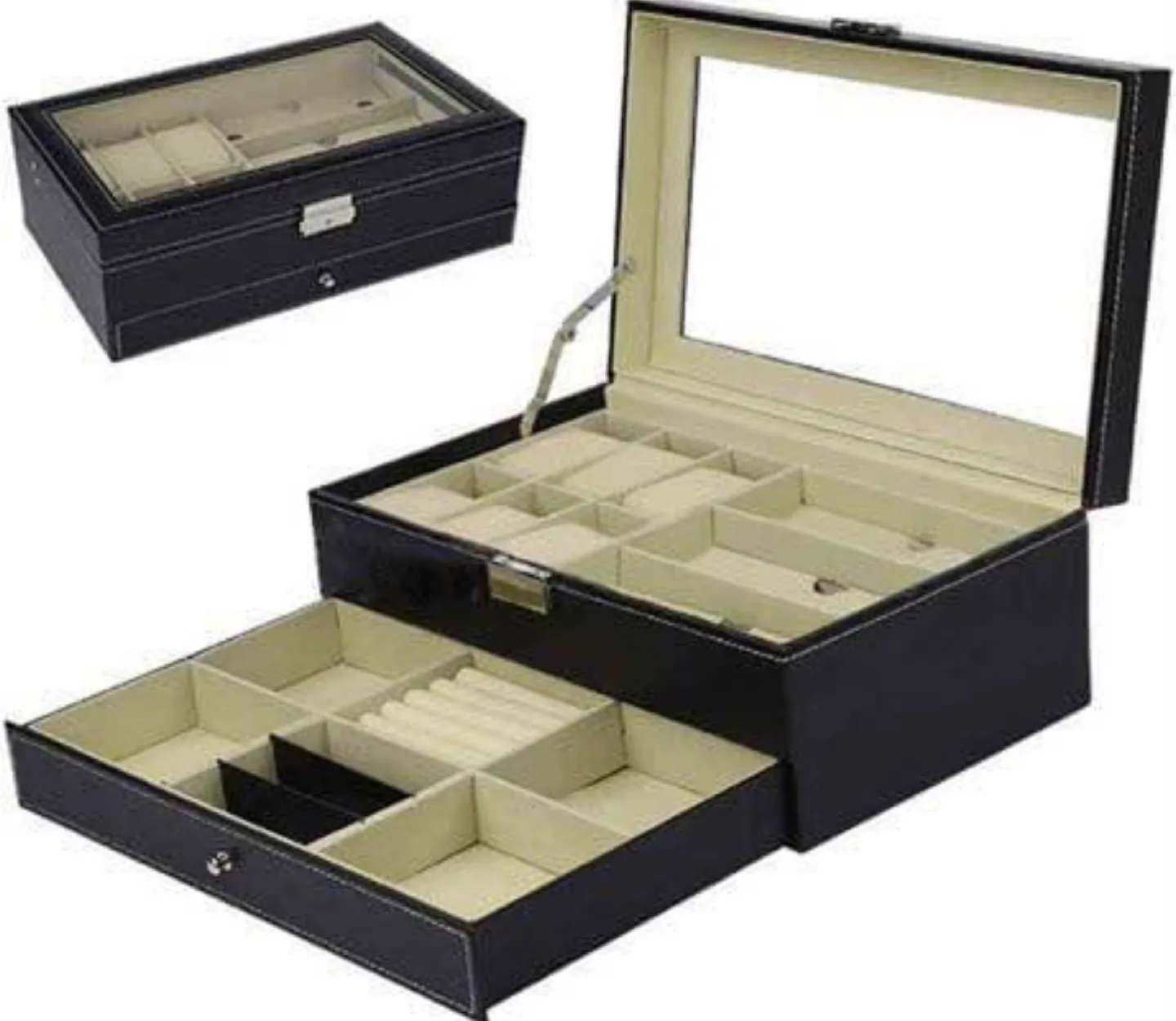 FOME HOME Watch Box PU Leather Watch Box Organizer Storage Case thumbnail