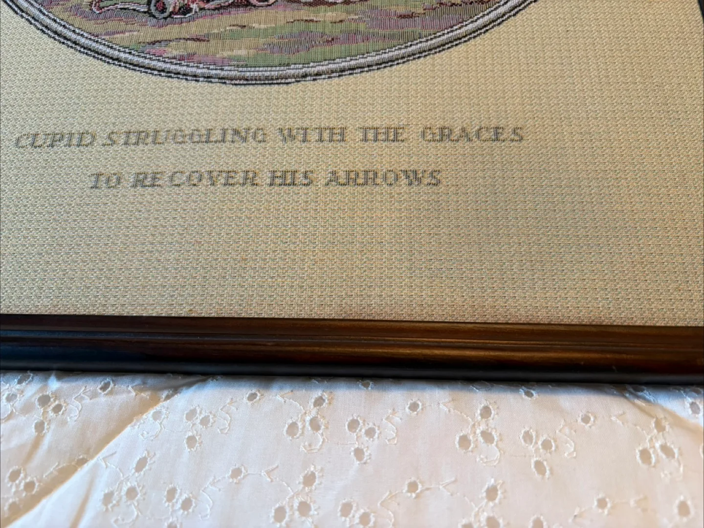 Vintage Framed Tapestry - Cupid Struggling with the Graces image indicator(3)