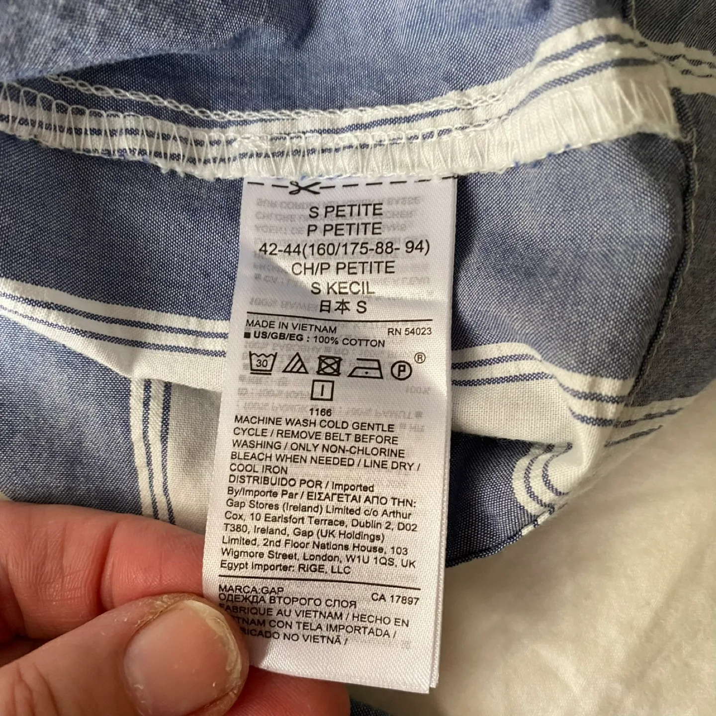 Gap Petite Blue and White Striped mini Dress image indicator(6)