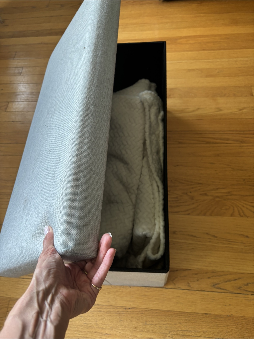 Storage Ottoman Bench - Light Gray - photo 3