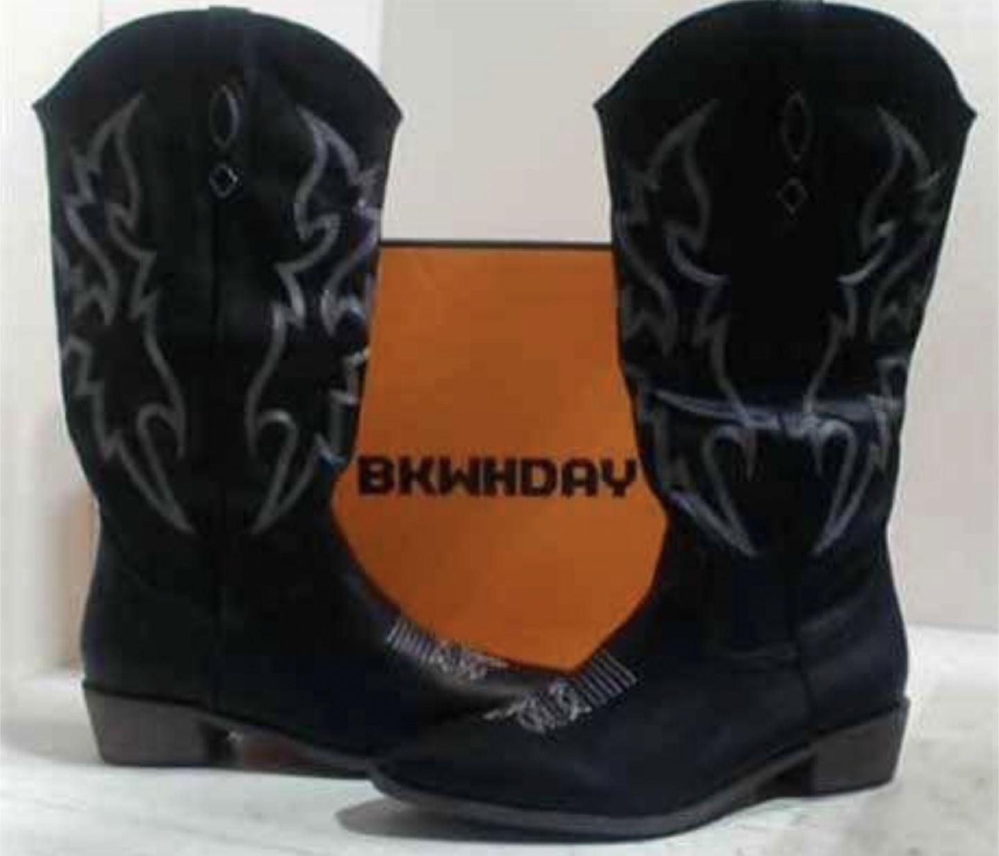 Bkwhday Women's Cowgirl Boots, Sz 9 (Euro 39) Black