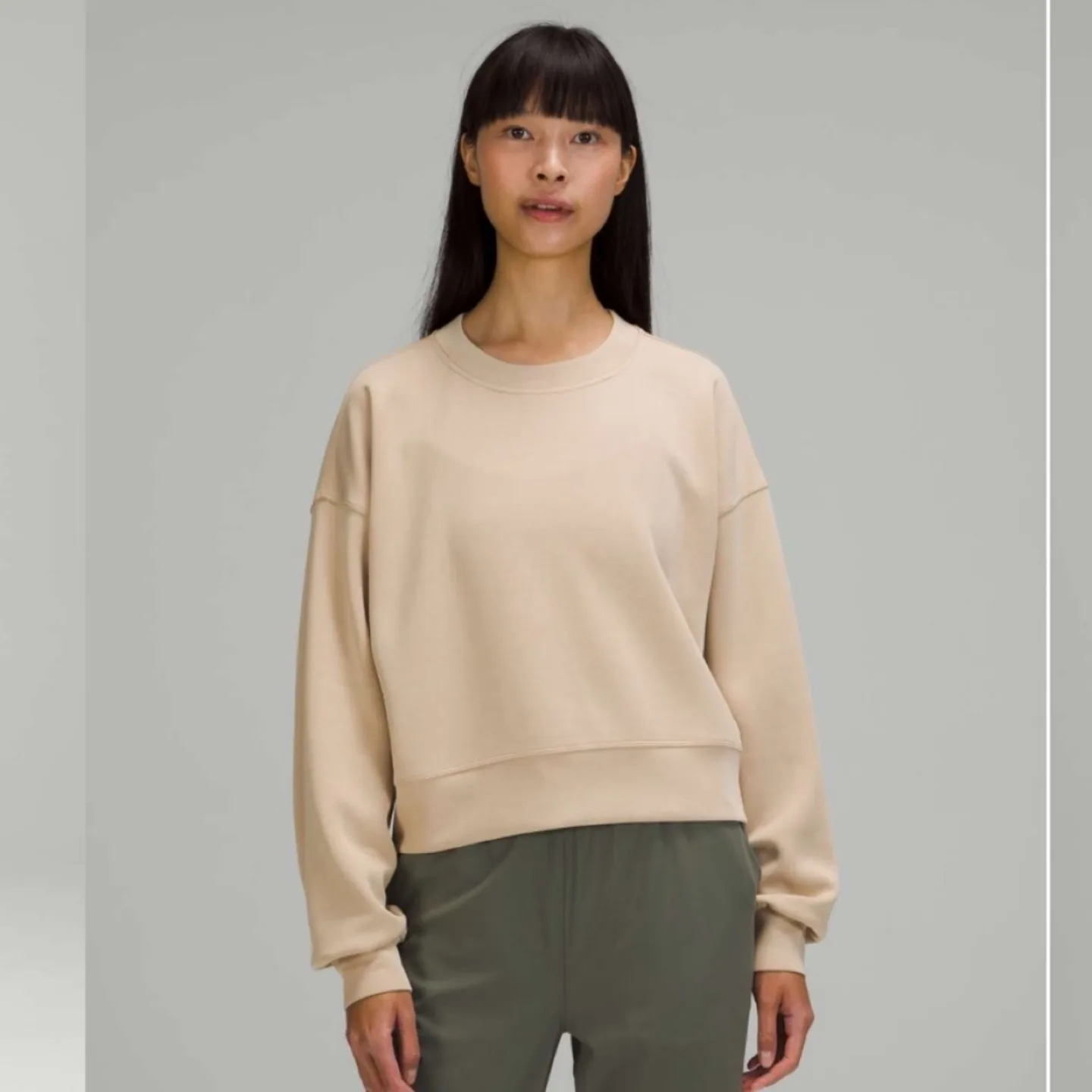 Lululemon Perfectly Oversized Cropped Crew *Softstreme - size 2 thumbnail
