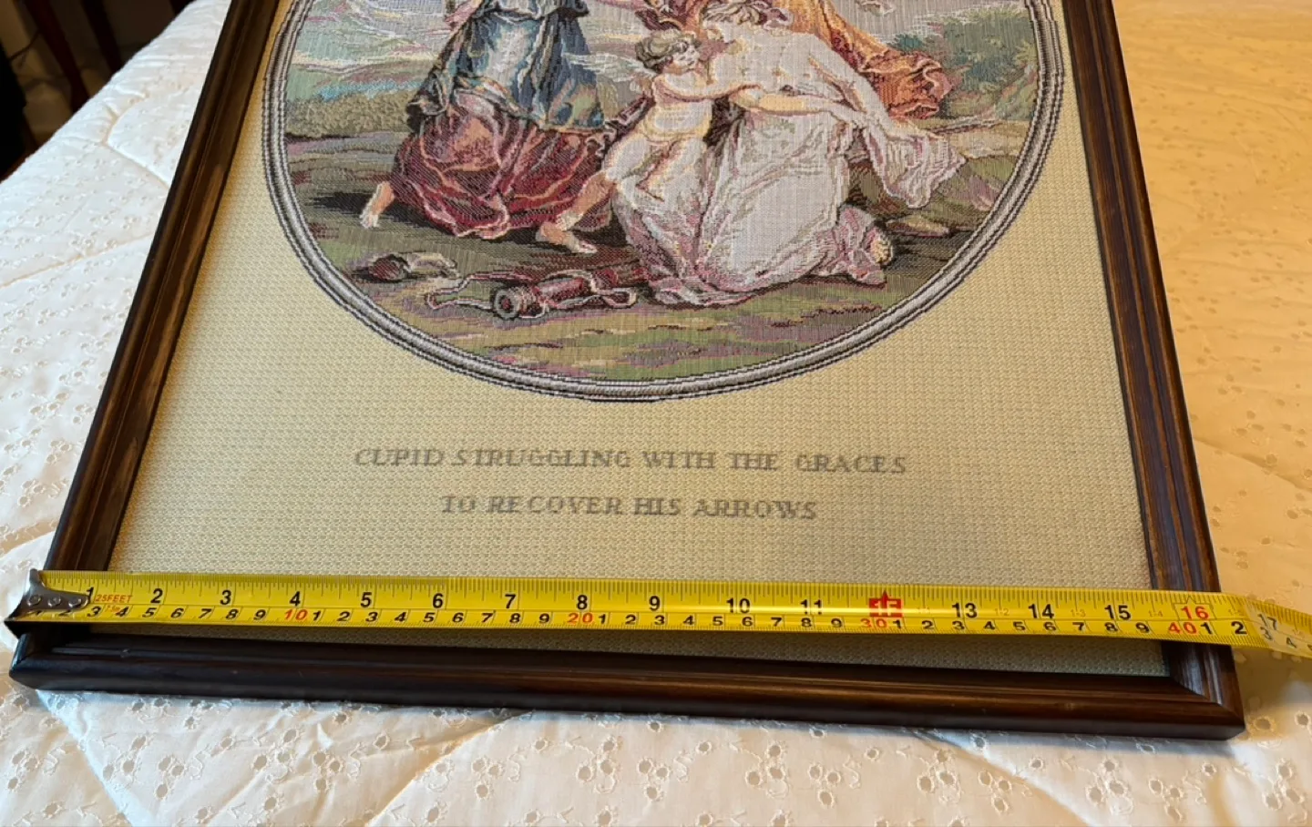 Vintage Framed Tapestry - Cupid Struggling with the Graces image indicator(8)