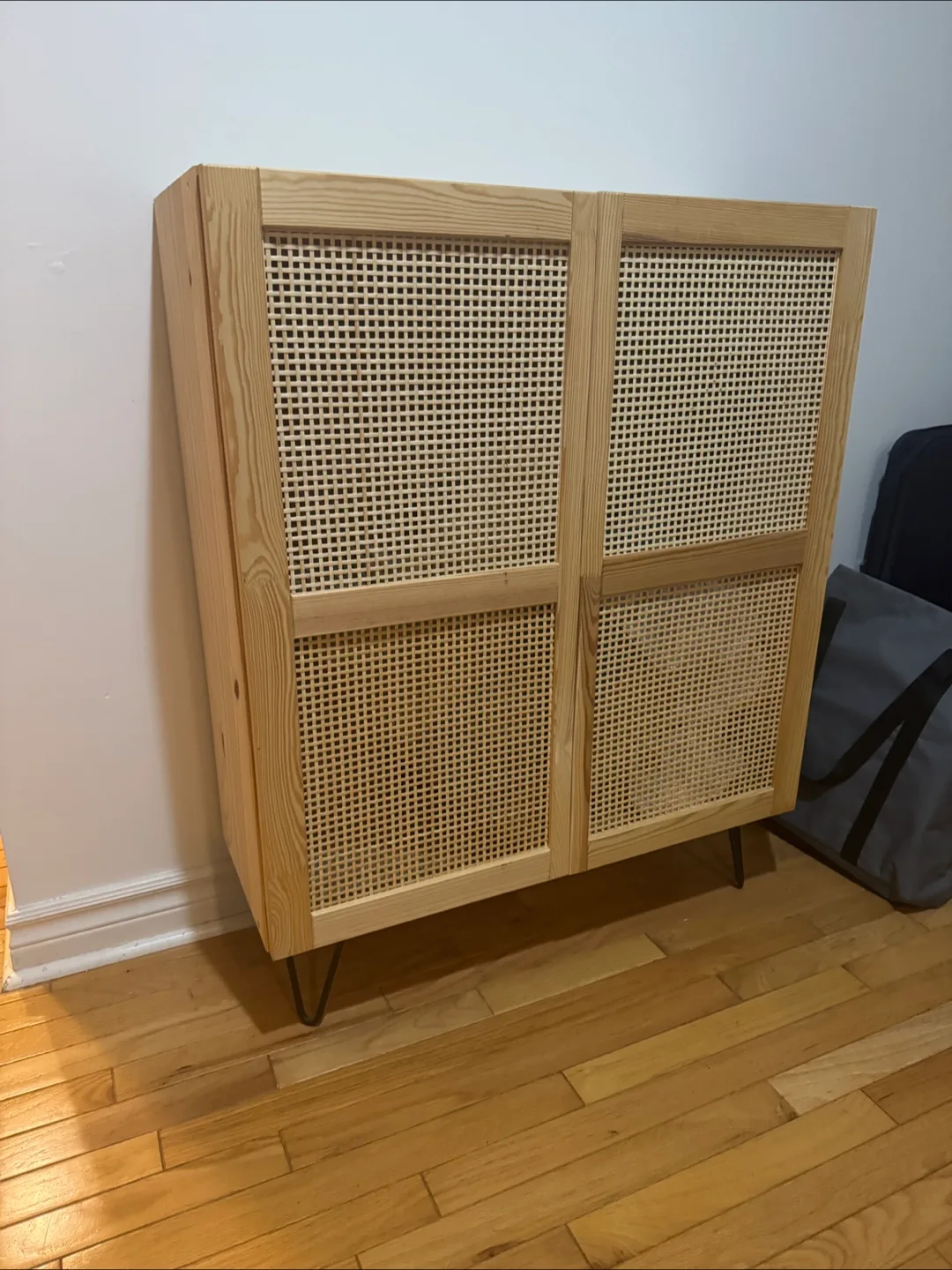 Wooden Cabinet with Rattan Doors thumbnail