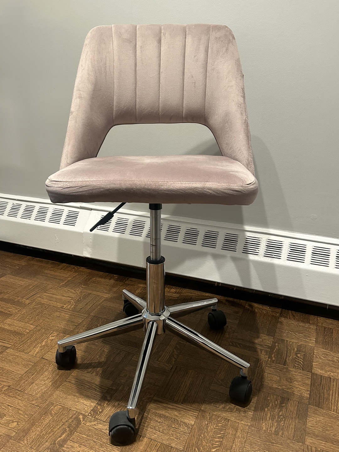 Pink Velvet Office Chair - photo 3