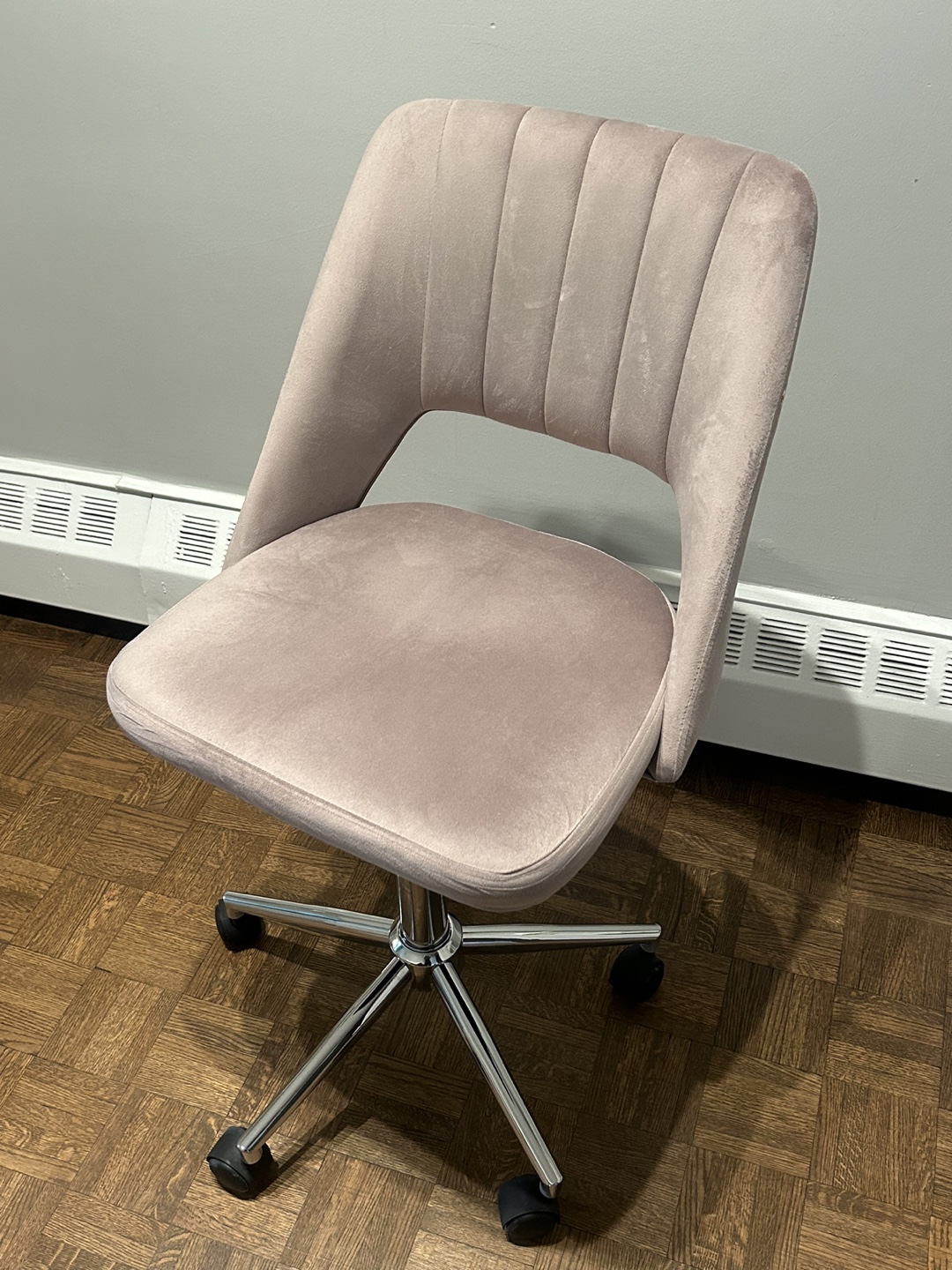 Pink Velvet Office Chair - photo 2
