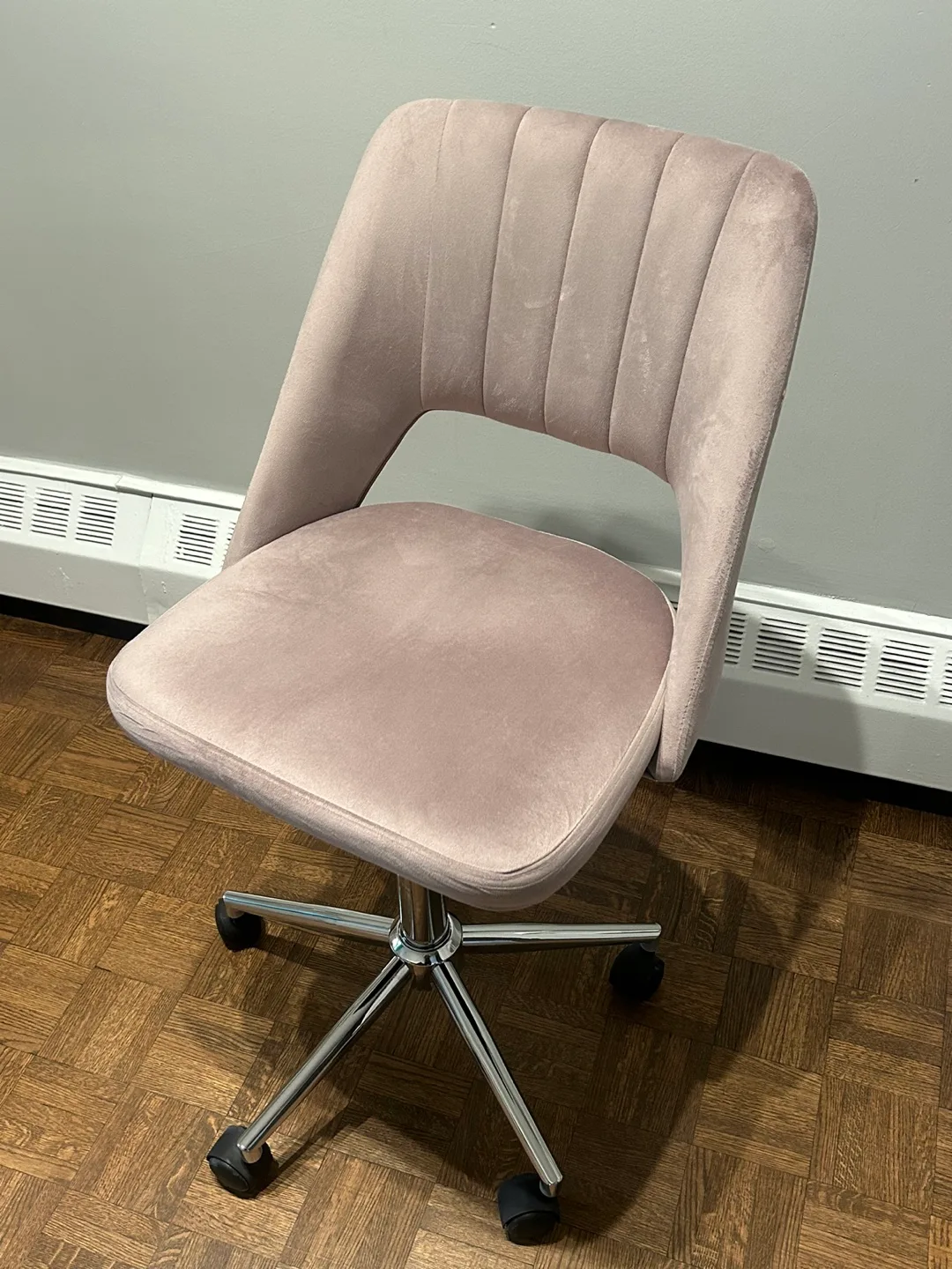 Pink Velvet Office Chair image indicator(2)