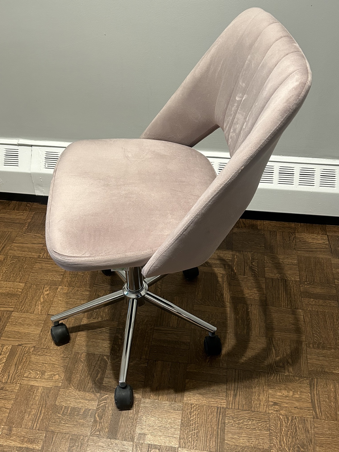 Pink Velvet Office Chair