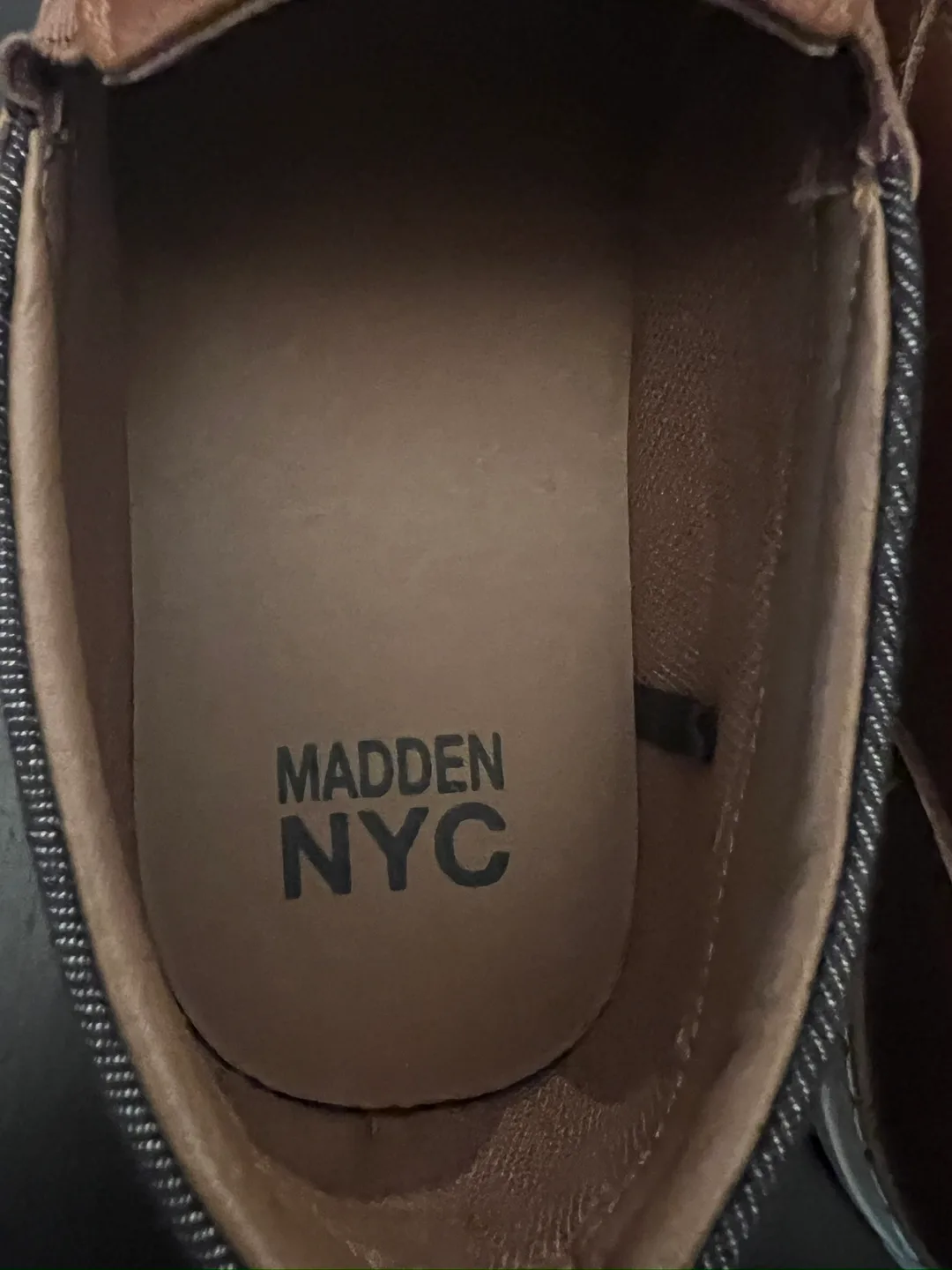 Madden NYC Brown Leather Slip-On Shoes image indicator(5)