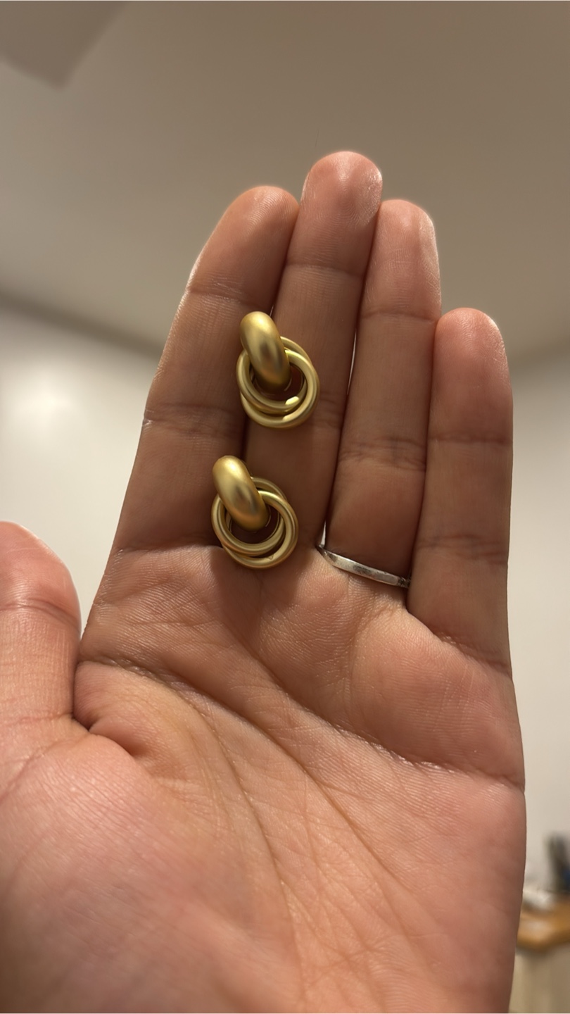 Gold Tone Knot Drop Earrings