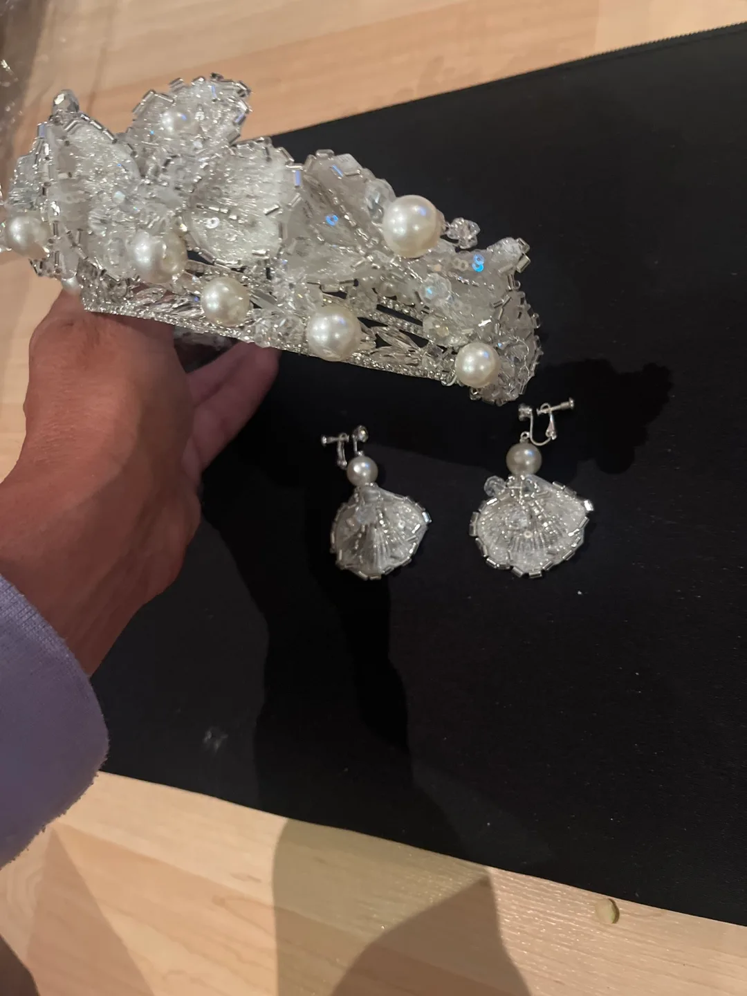 Wedding Tiara and Earrings Set - Bridal Accessories image indicator(4)