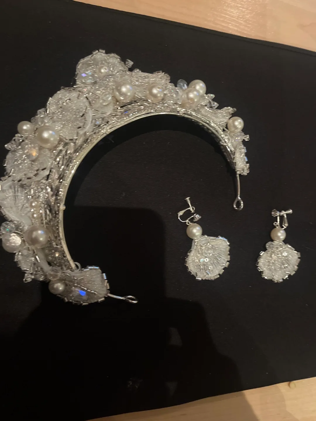 Wedding Tiara and Earrings Set - Bridal Accessories image indicator(2)