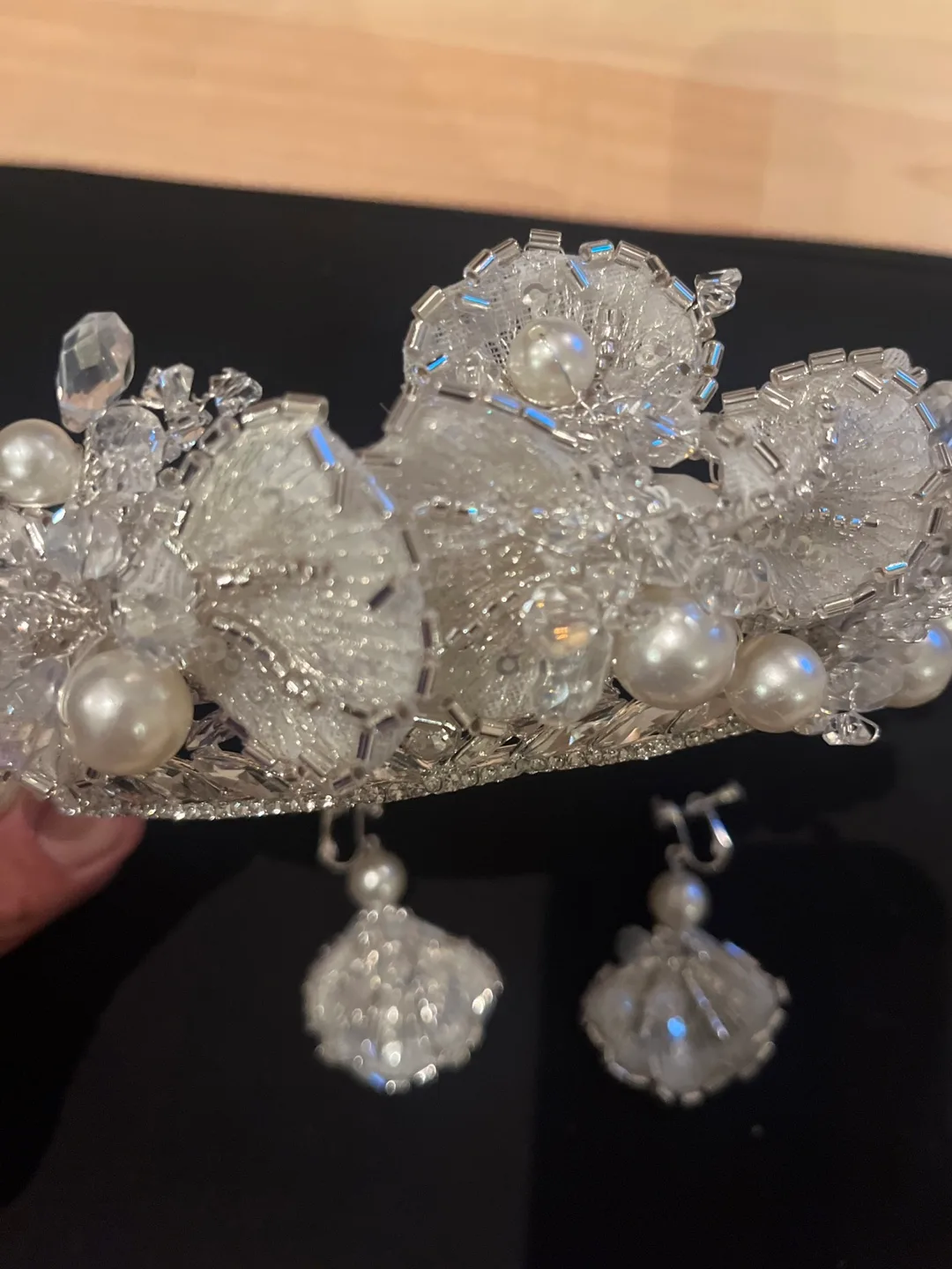 Wedding Tiara and Earrings Set - Bridal Accessories image indicator(3)