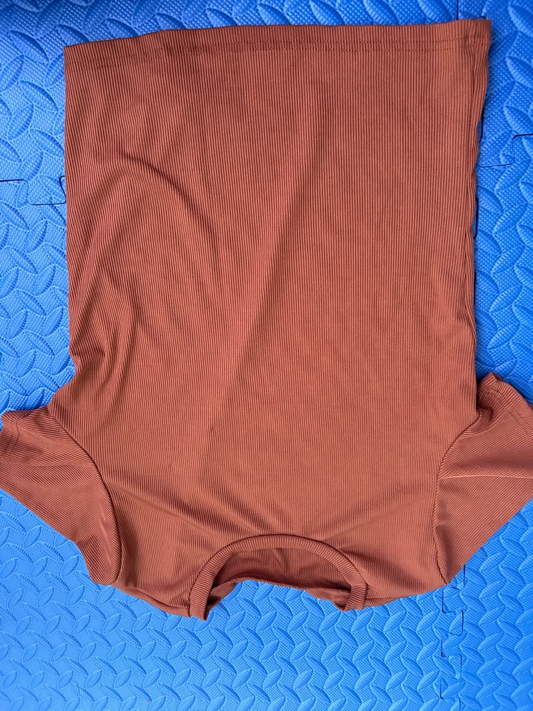 Shein Brown Ribbed T-Shirt - Size L#freecycle thumbnail