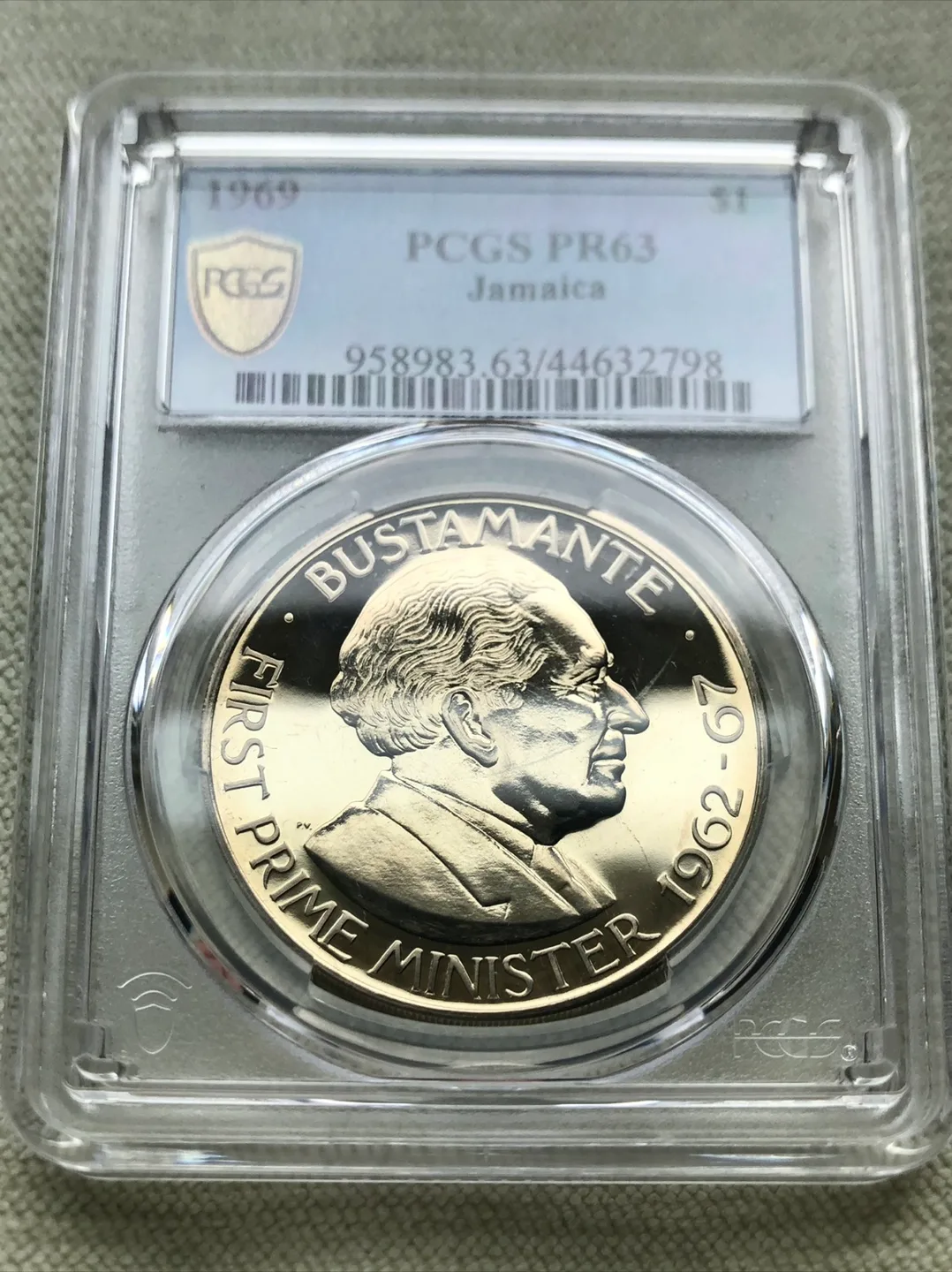 TOP POP FINEST PCGS GRADED PROOF - 1969 JAMAICA FIRST DOLLAR image indicator(4)