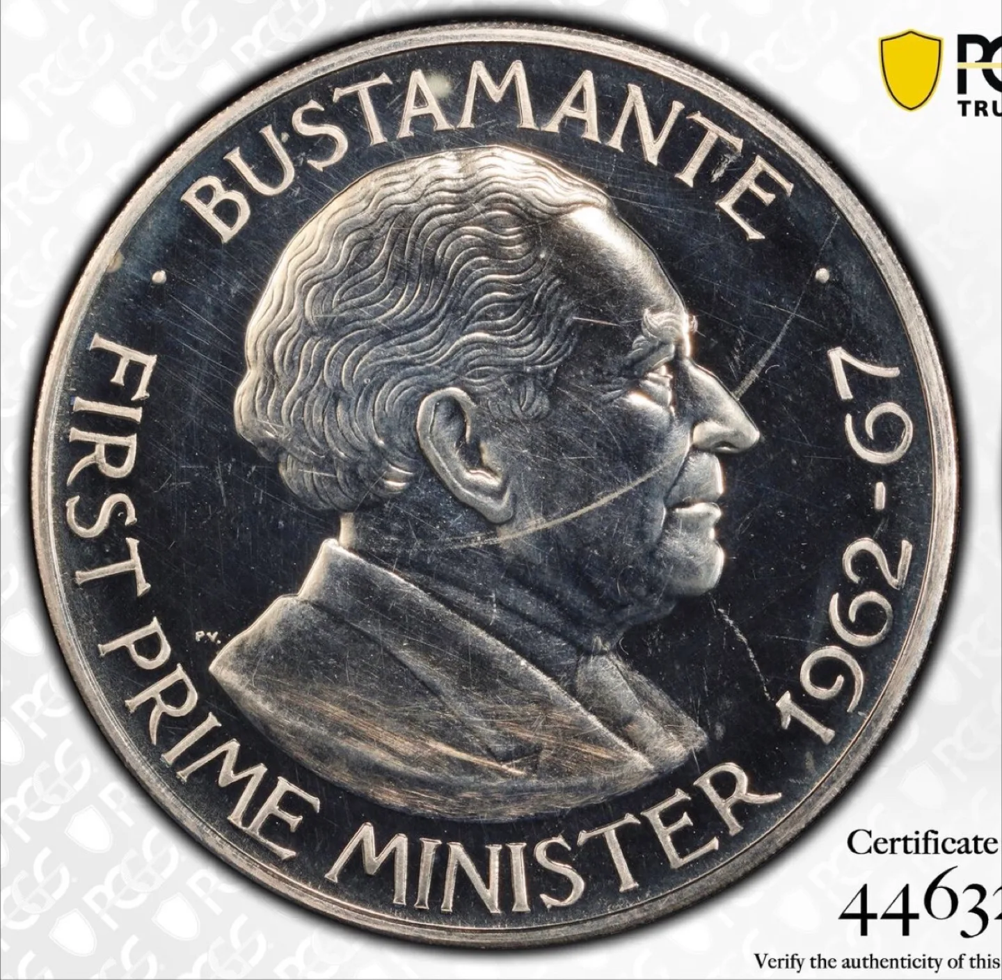 TOP POP FINEST PCGS GRADED PROOF - 1969 JAMAICA FIRST DOLLAR image indicator(3)