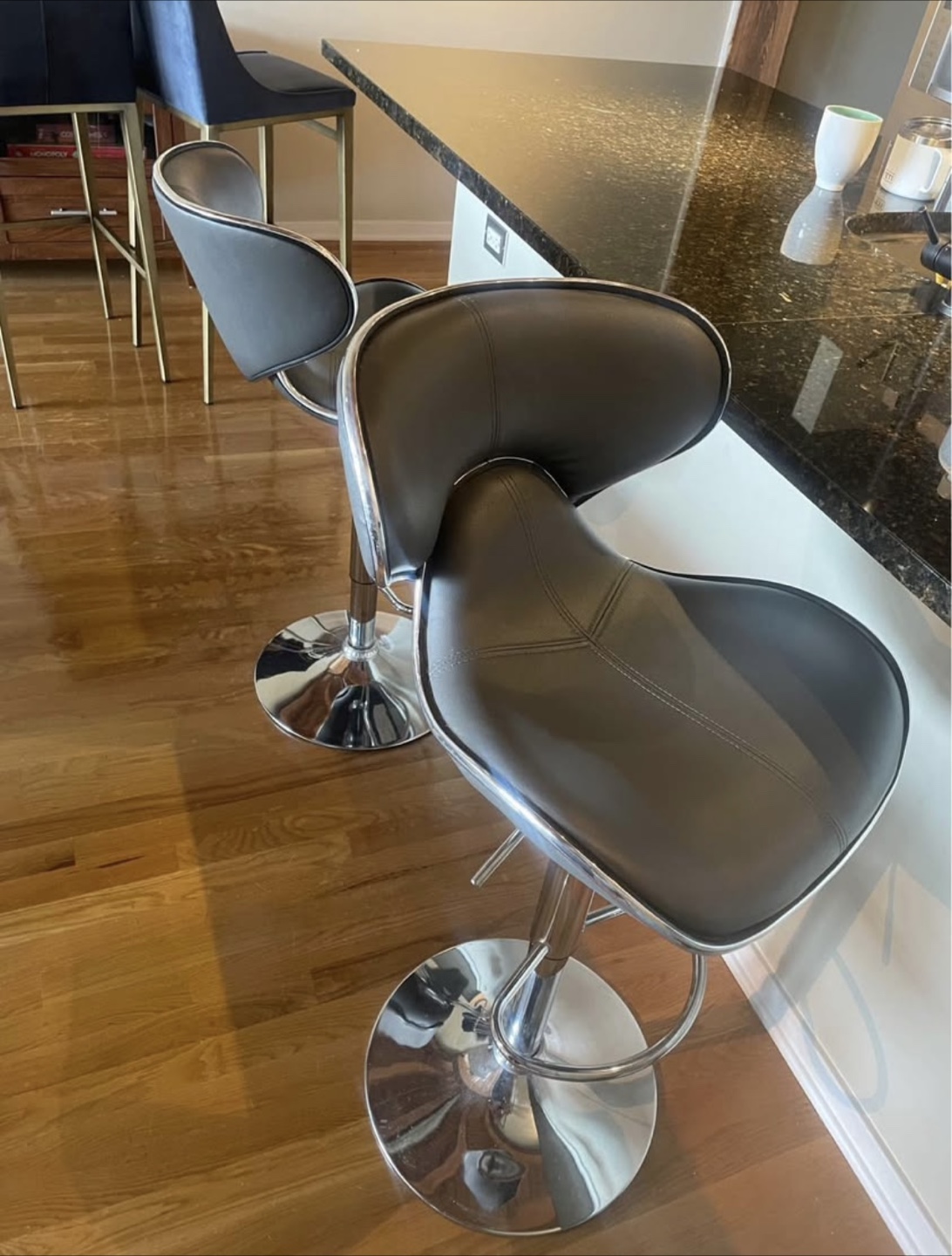Adjustable Grey Bar Stools - Set of 2 - photo 2