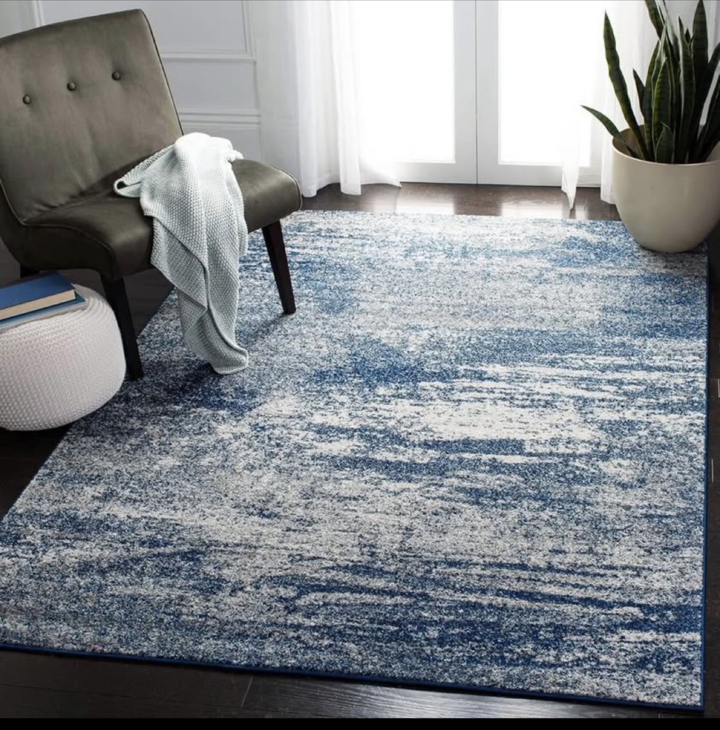 5x7 Blue & White Area Rug - photo 3