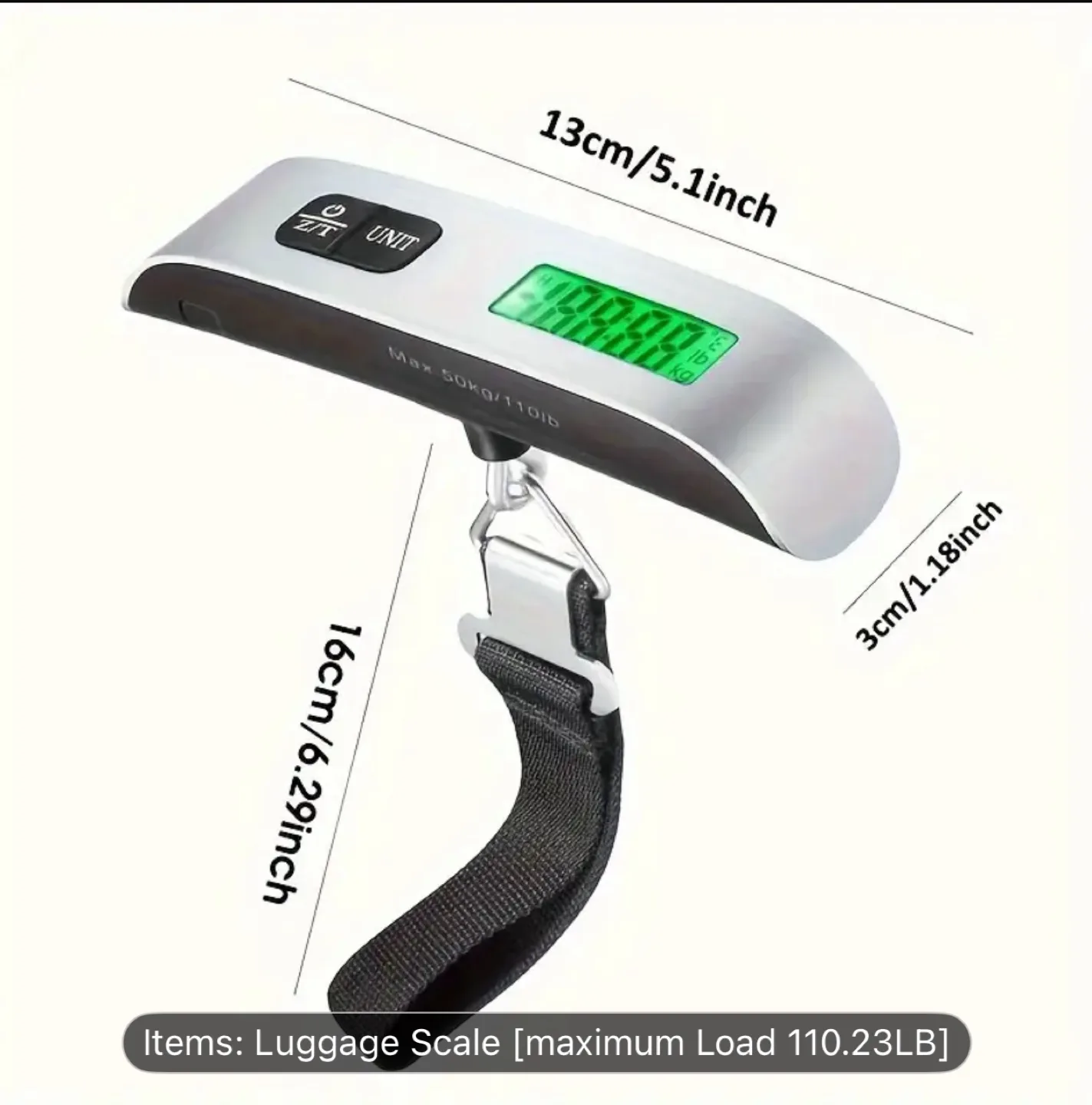 HOTU Digital Luggage Scale - Max 50kg/110lb image indicator(6)