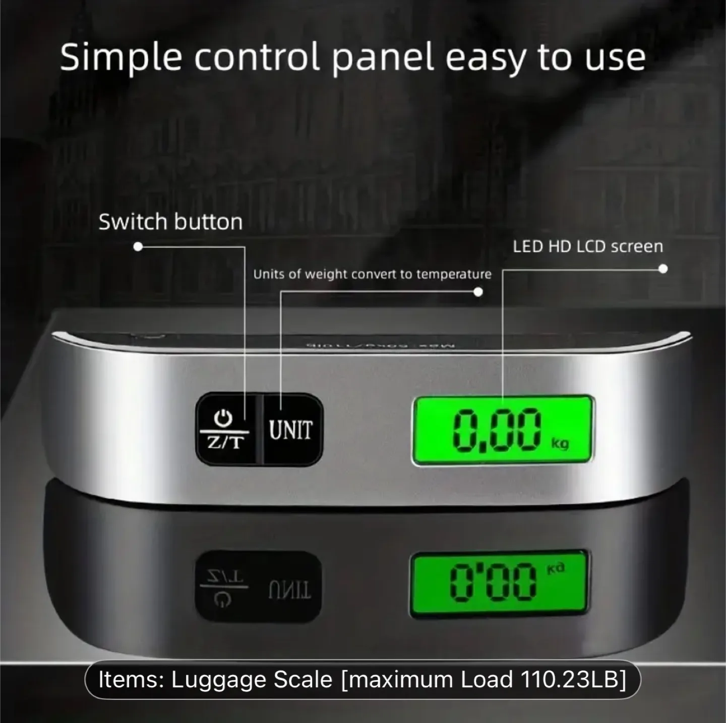 HOTU Digital Luggage Scale - Max 50kg/110lb image indicator(5)