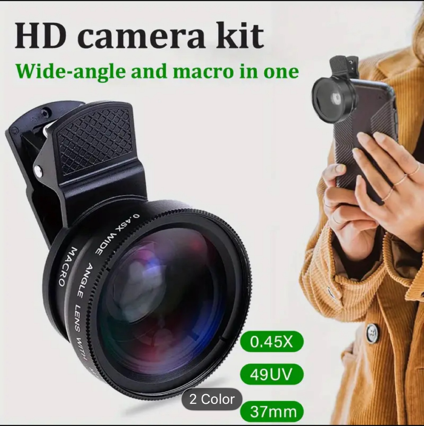 HD Camera Kit Wide Angle Macro Lens - Black - photo 2