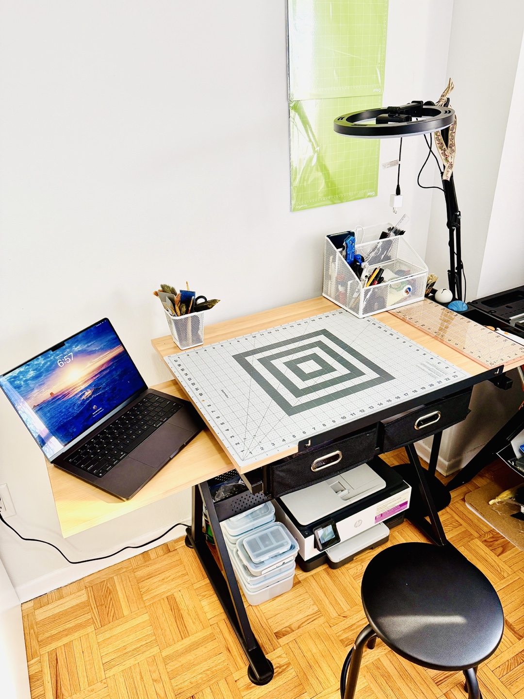 Artist Drafting/Craft Table with Leather seat stool - photo 3