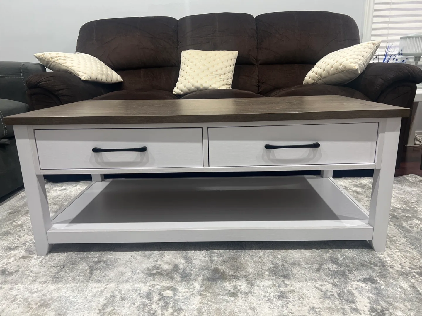 Coffee Table with Drawers - Grey & White image indicator(3)