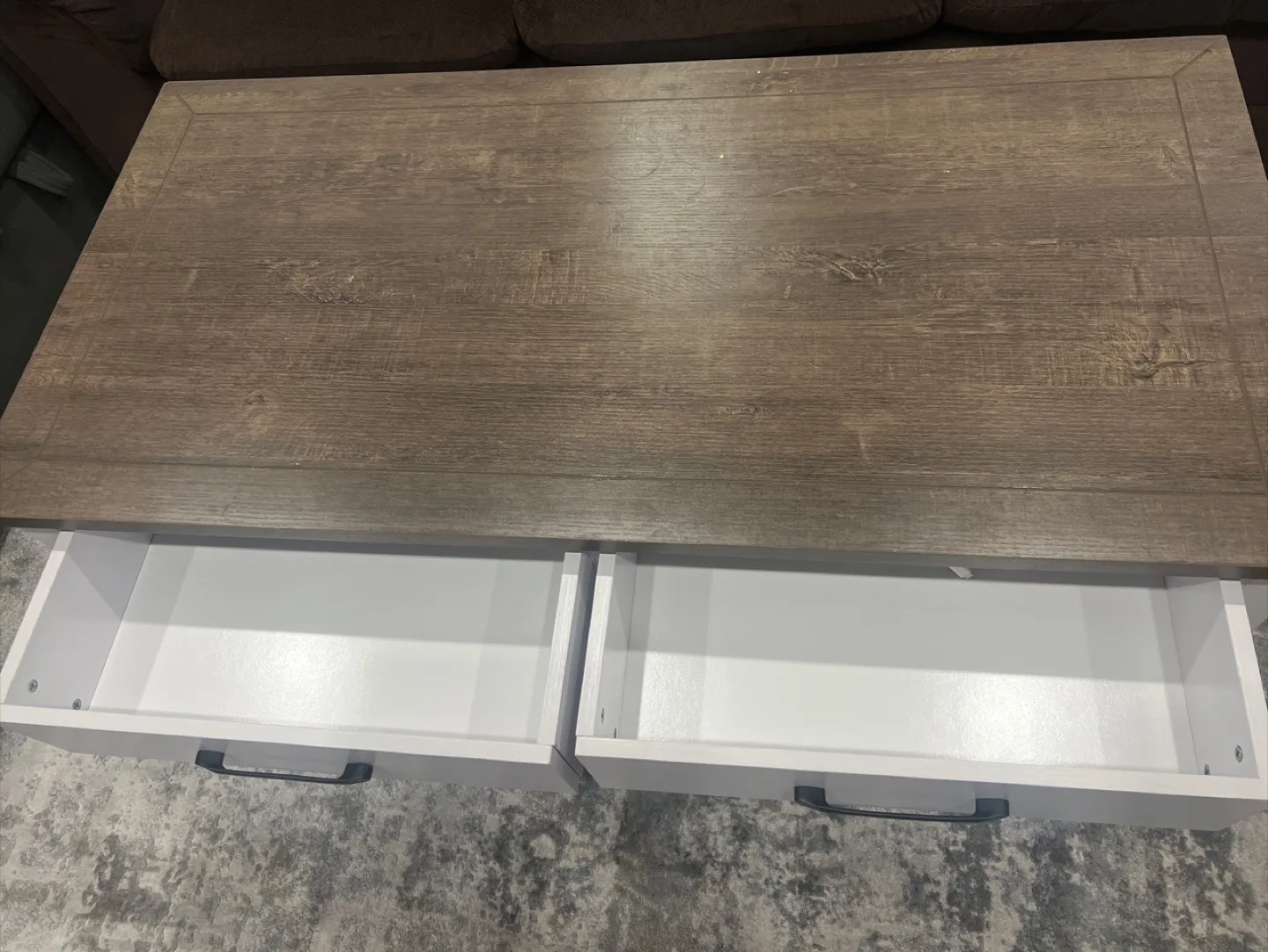 Coffee Table with Drawers - Grey & White image indicator(2)