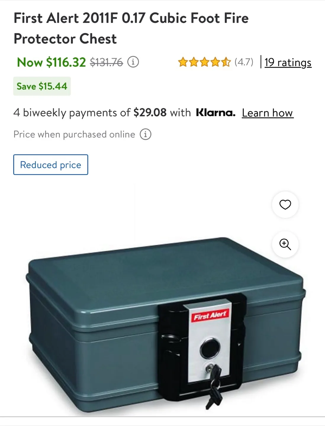 FIRST ALERT FIREPROOF CHEST image indicator(3)