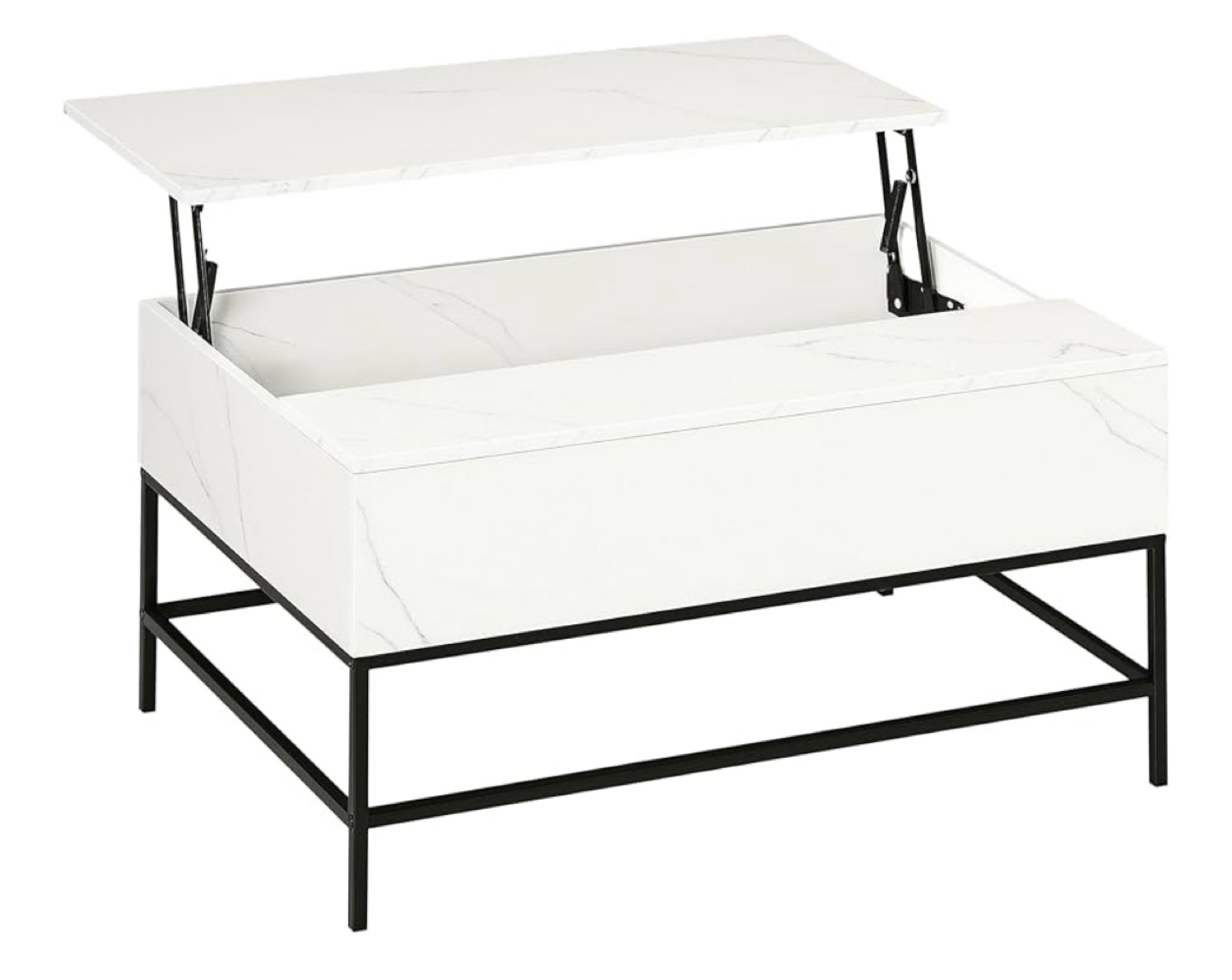 Lift Top Coffee Table - White Marble - photo 2